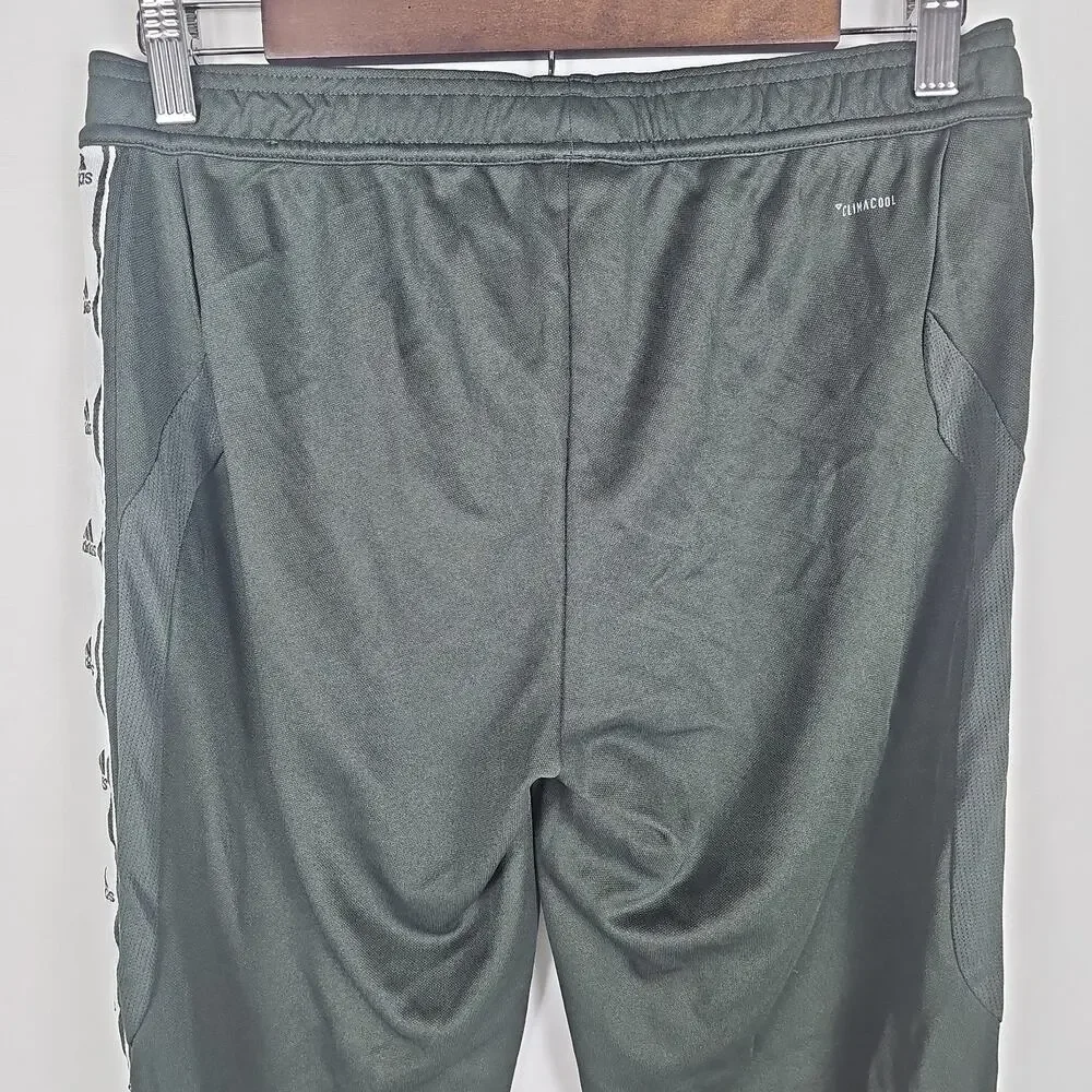 Adidas Men's Sz. Medium Football Soccer Jogger Pants Green Zip Hem and Pockets